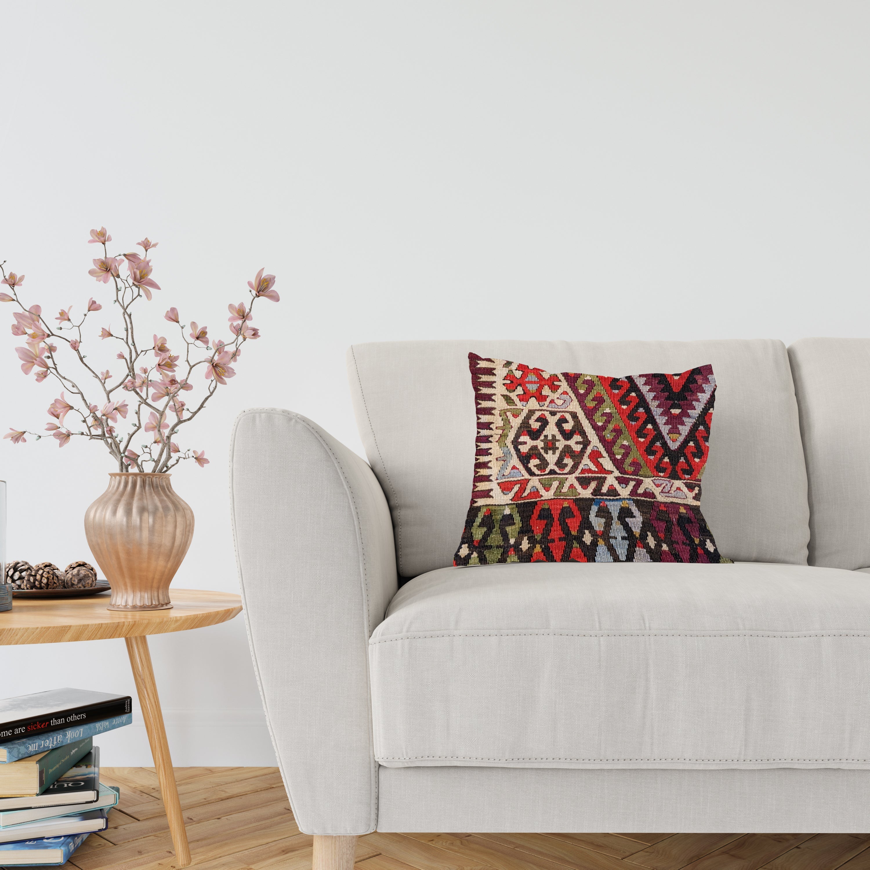 Turkish Kilim Vintage Cushion Cover - 54 x 42 cm