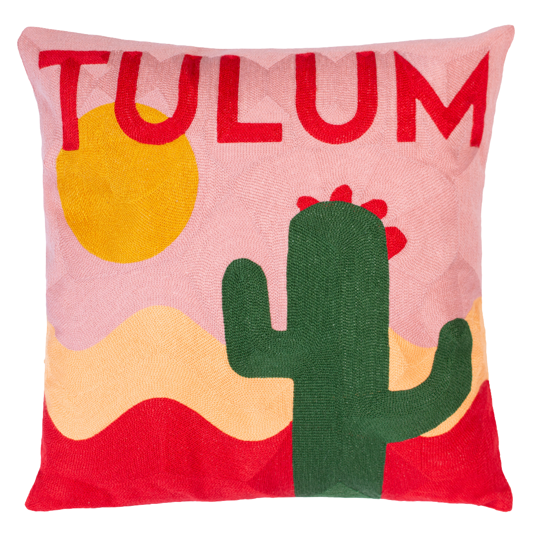 The Pillow Drop - Tulum Needlepoint Cushion