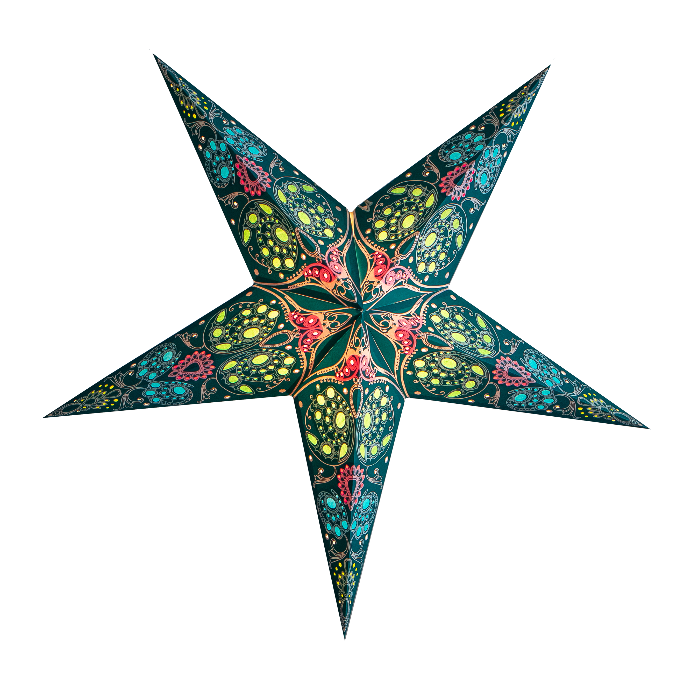 Paper Starlights - Damask Aquamarine