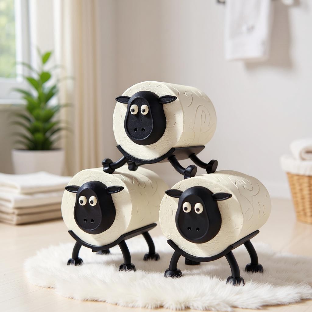 Sheep Toilet Roll Holder – Funny 3D Printed Bathroom Décor | Made in UK |