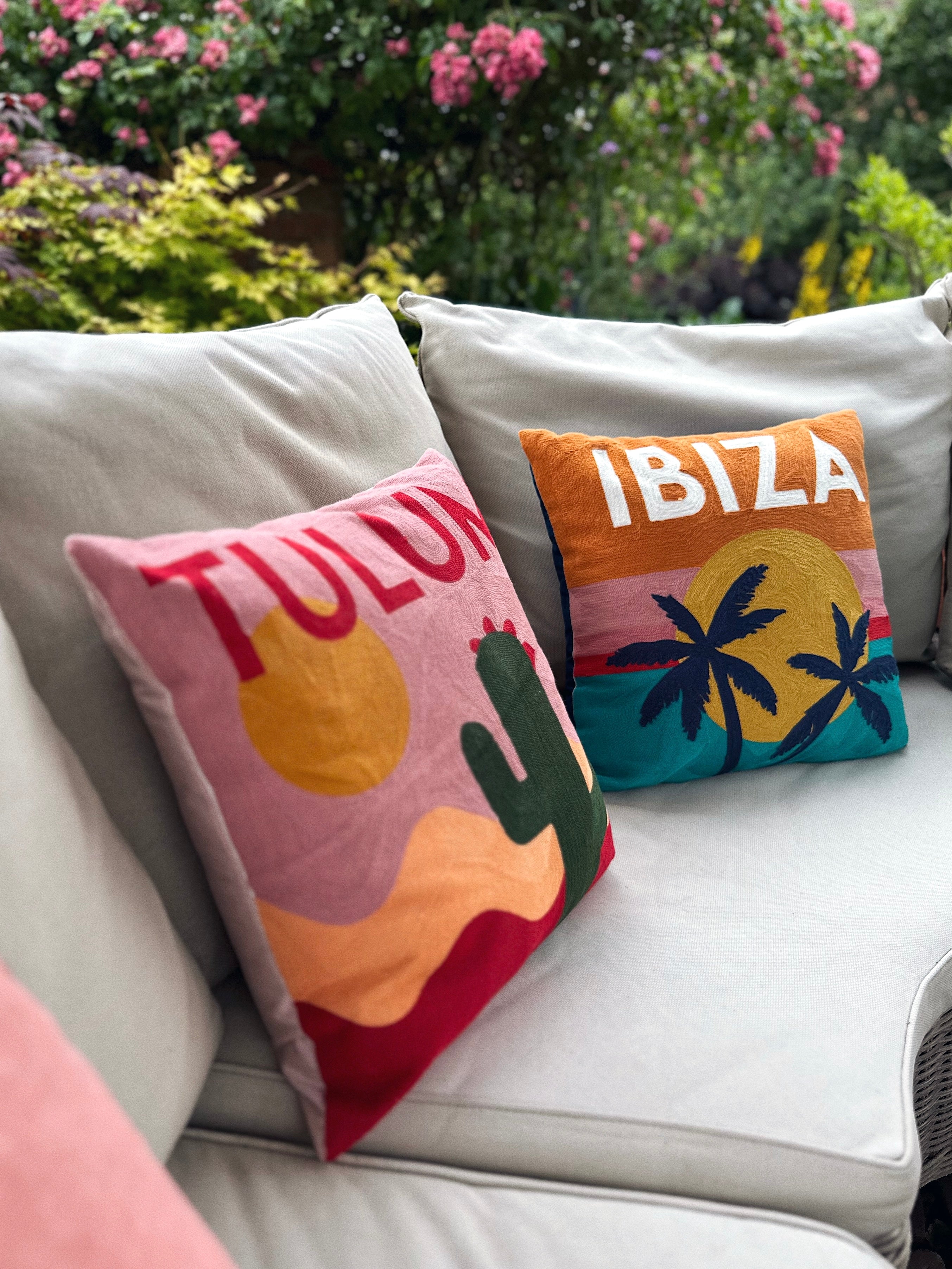The Pillow Drop - Tulum Needlepoint Cushion