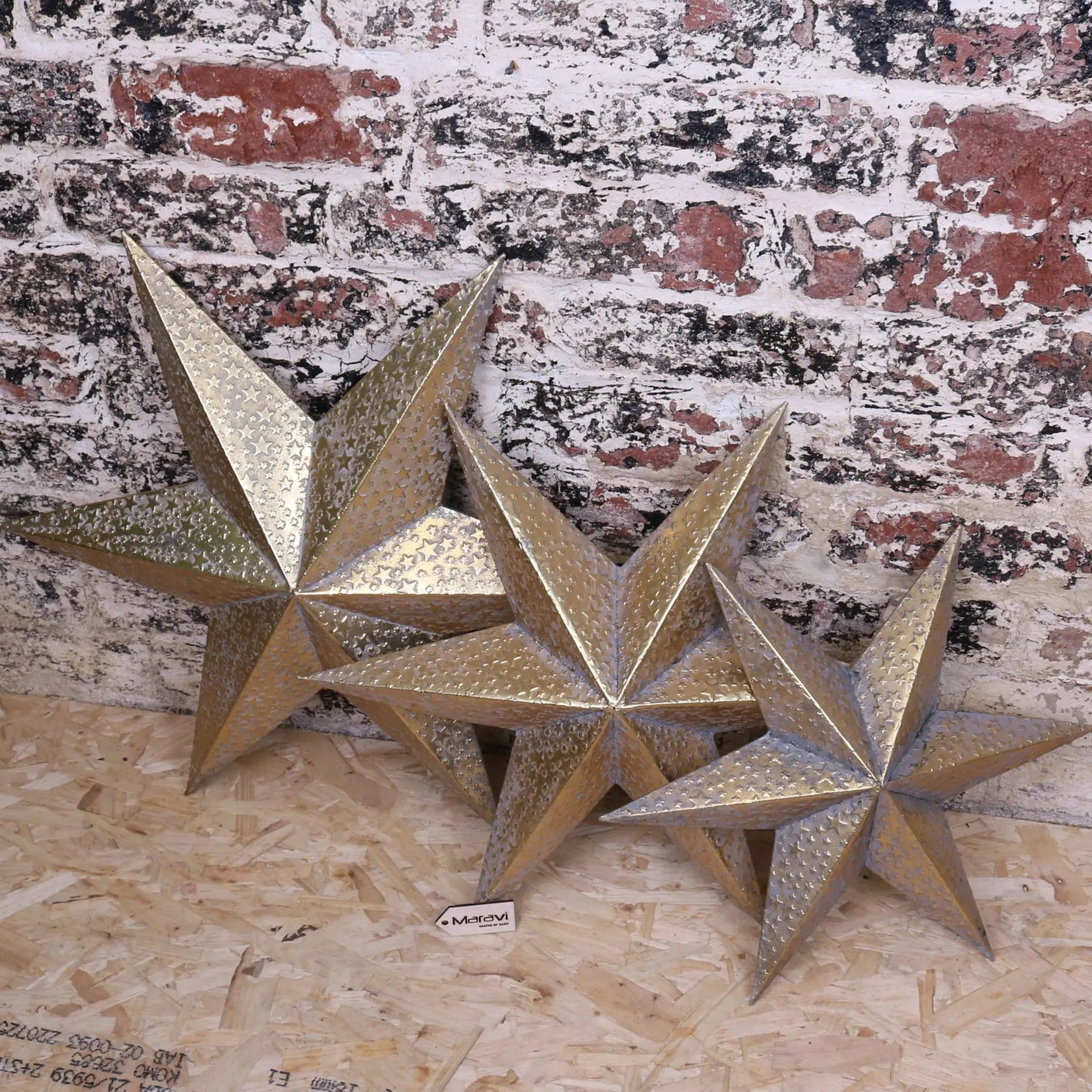 Tara Trio Gold Star Wall Art Accents