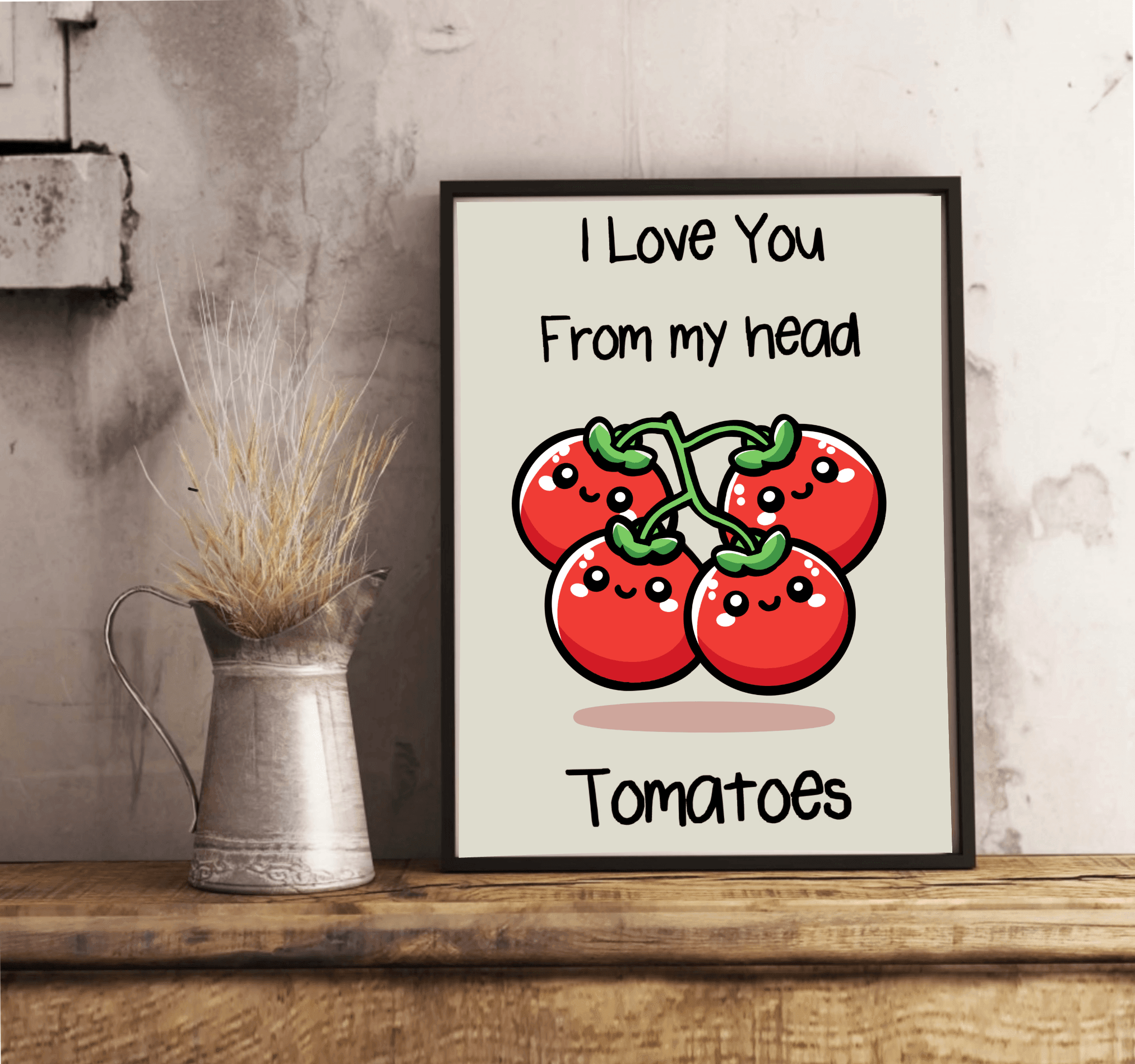 KEOLIX - I Love You From My Head Tomatoes Funny Art Print