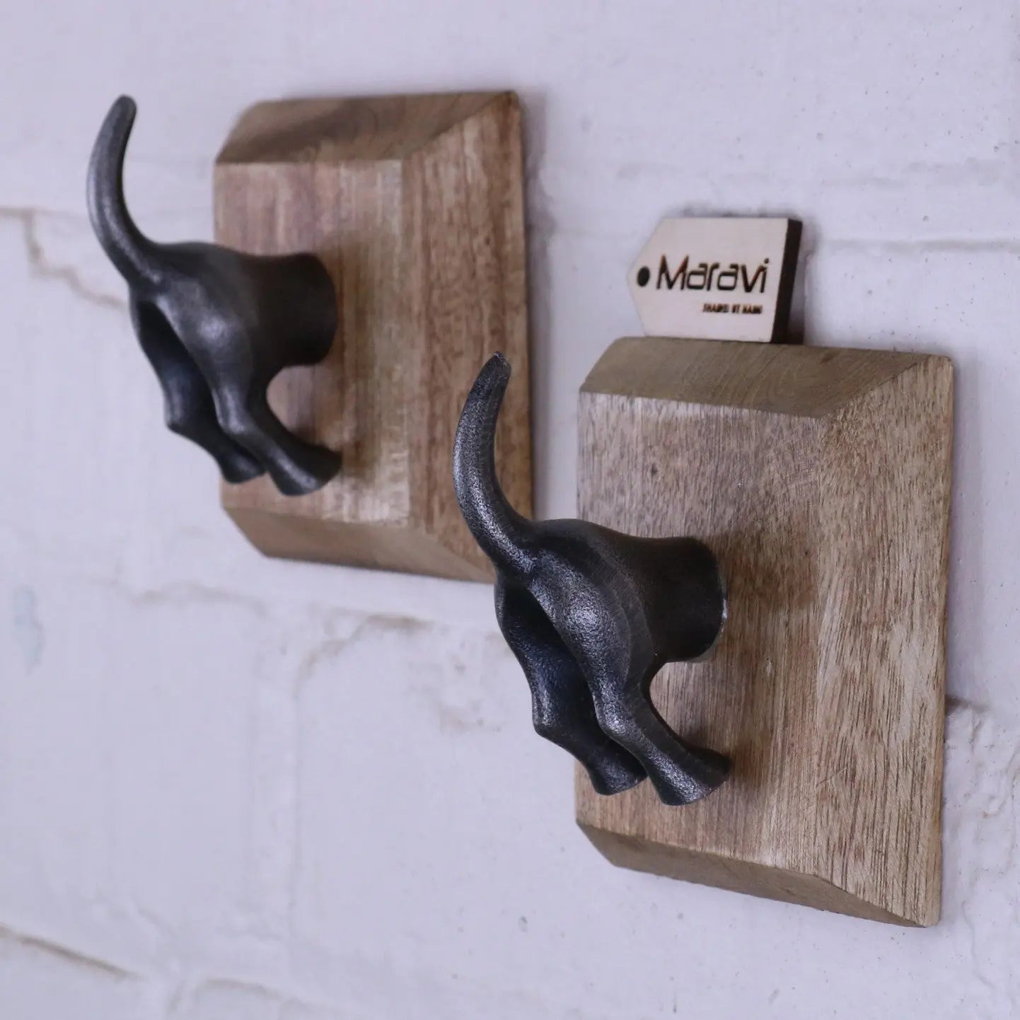 Maravi - Odhari Dog Tail Hooks Set of 2 Antique Silver or Gold