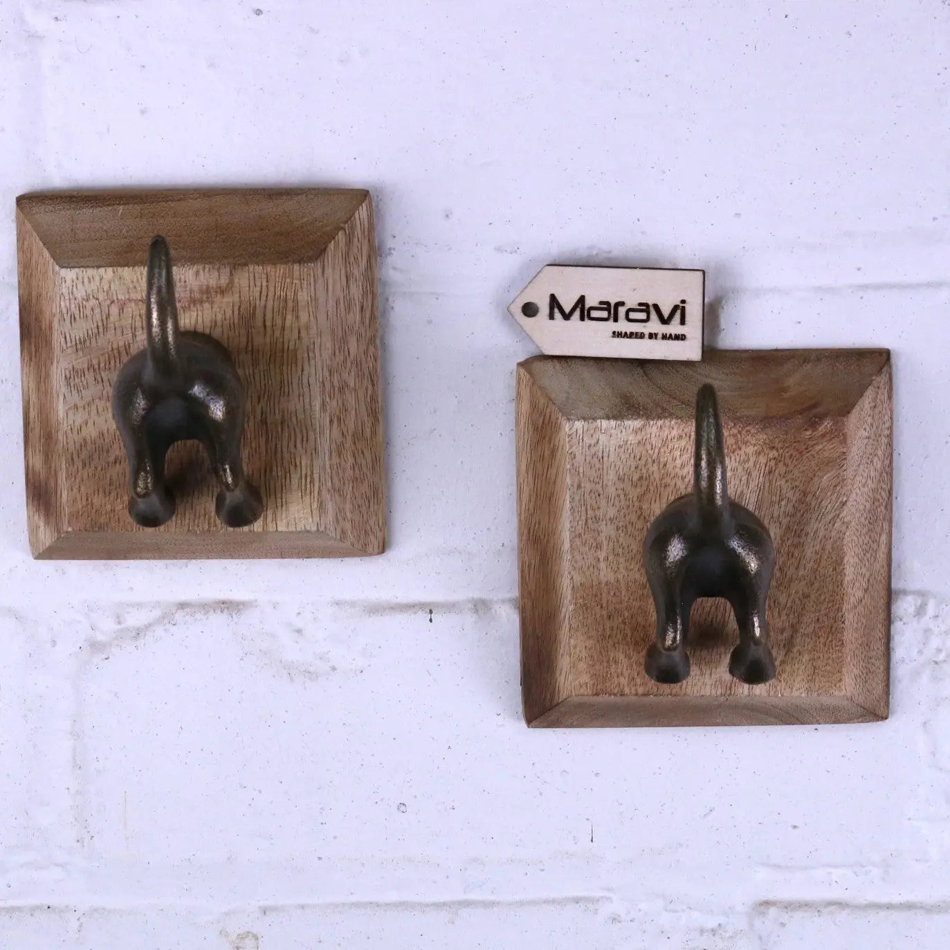 Maravi - Odhari Dog Tail Hooks Set of 2 Antique Silver or Gold