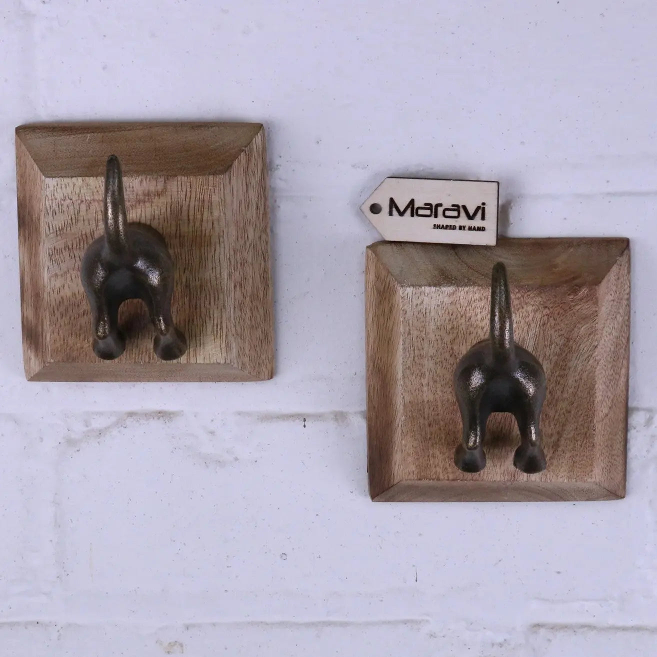Maravi - Odhari Dog Tail Hooks Set of 2 Antique Silver or Gold