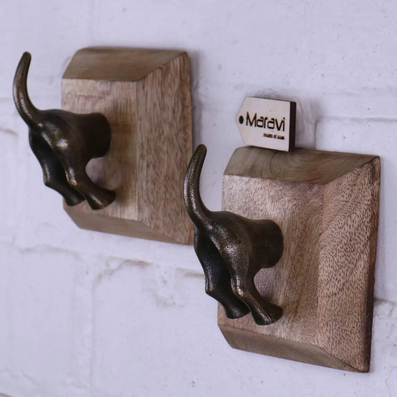 Maravi - Odhari Dog Tail Hooks Set of 2 Antique Silver or Gold
