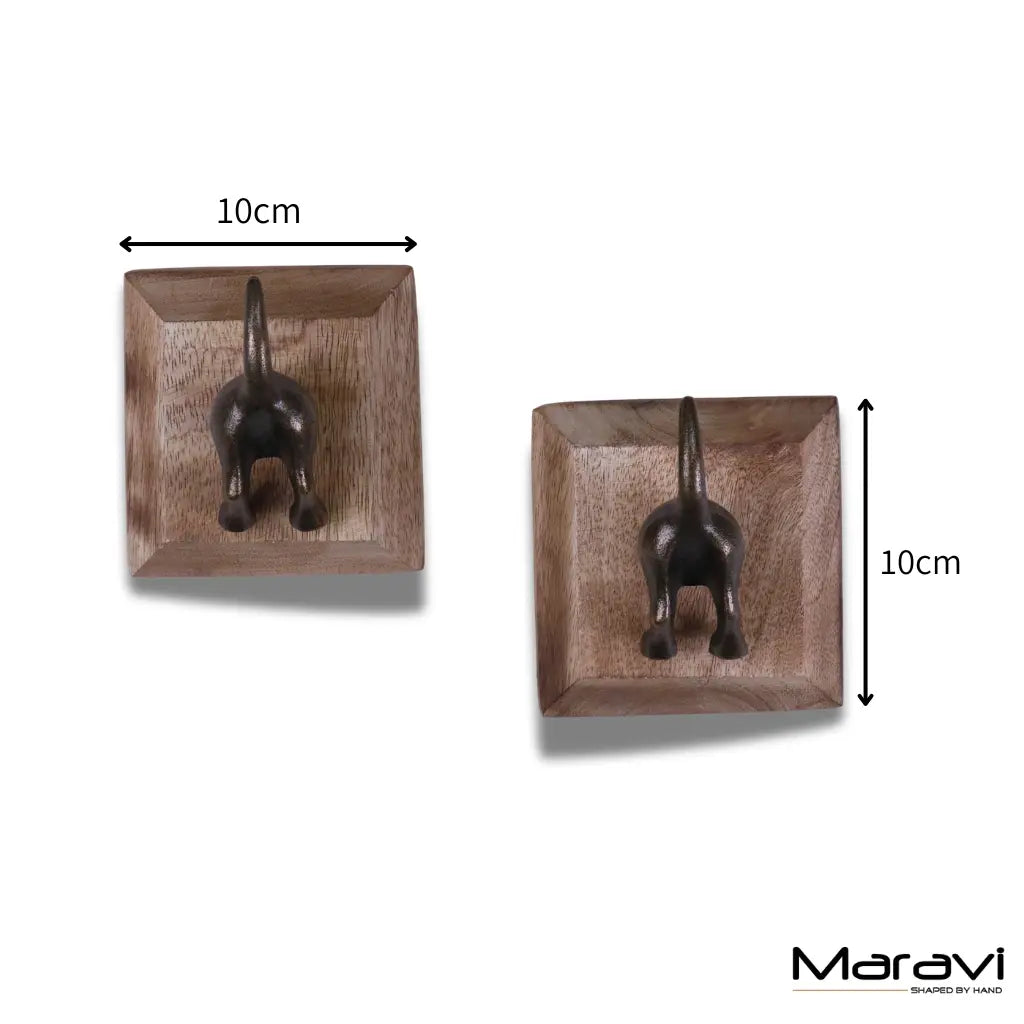 Maravi - Odhari Dog Tail Hooks Set of 2 Antique Silver or Gold