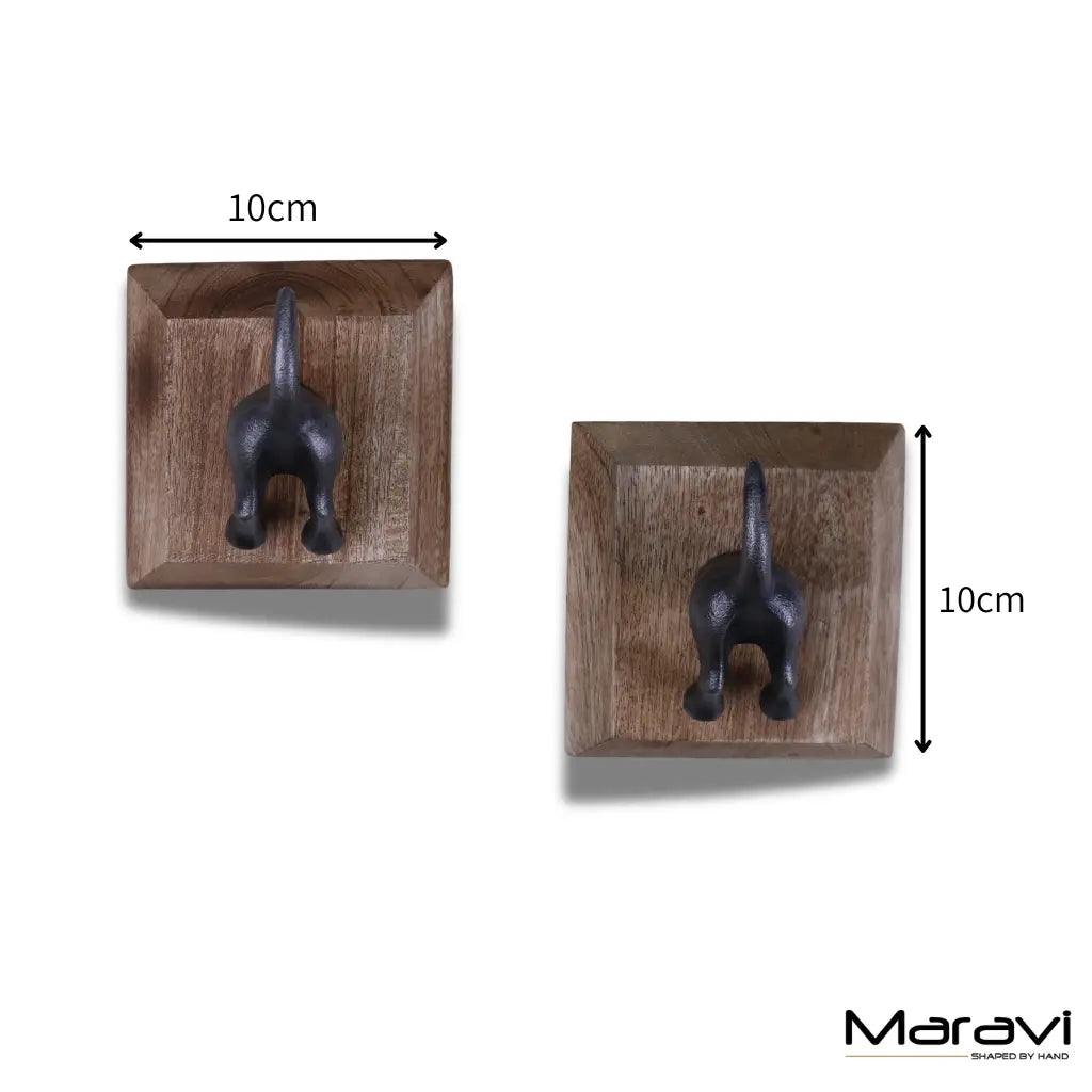 Maravi - Odhari Dog Tail Hooks Set of 2 Antique Silver or Gold