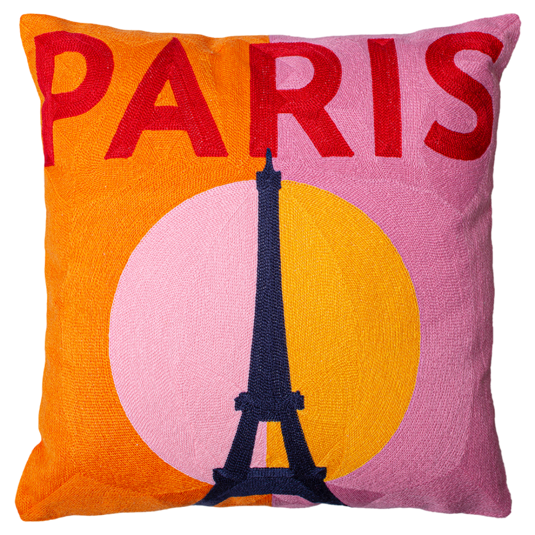 The Pillow Drop - Paris Needlepoint Cushion