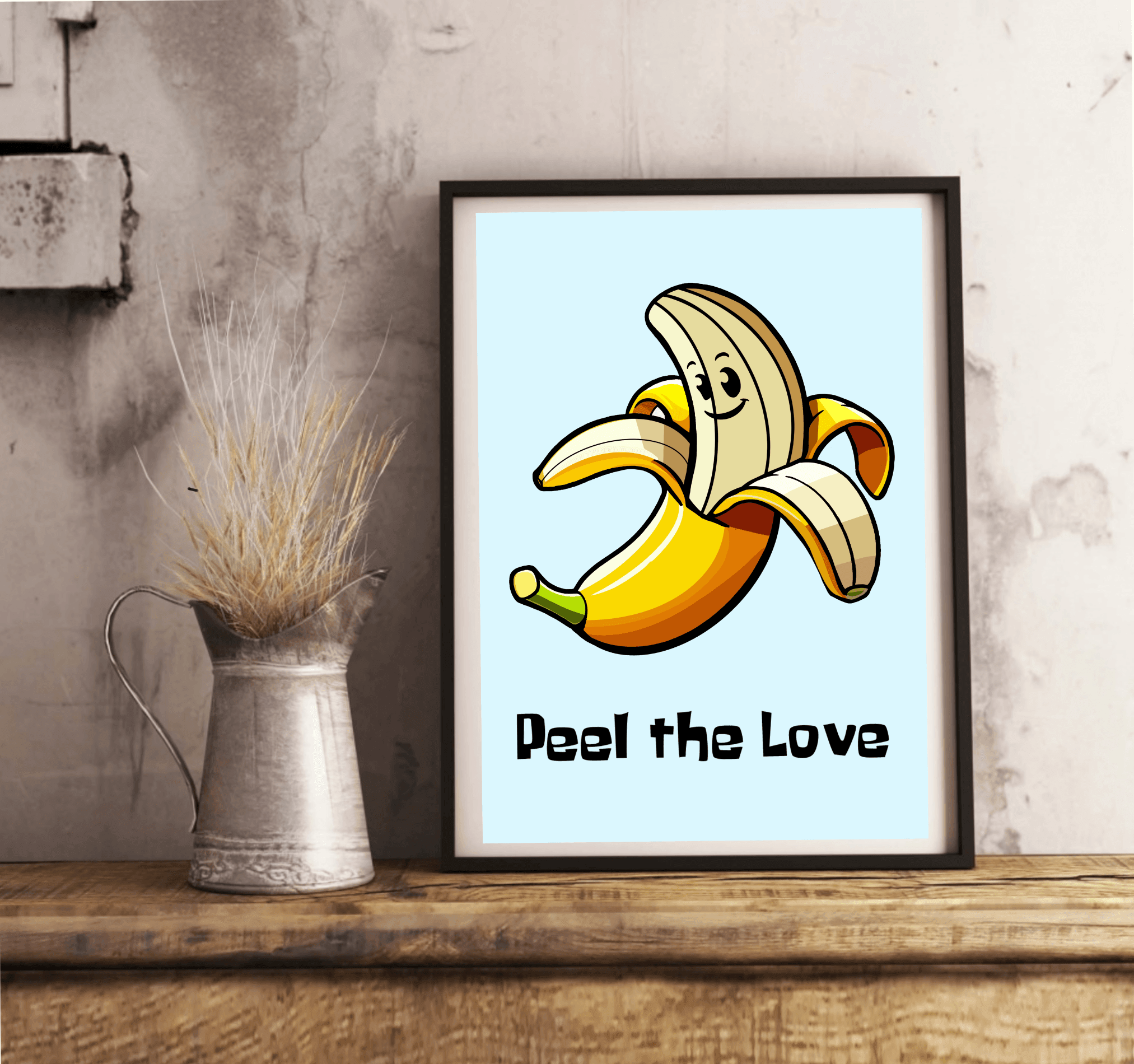 KEOLIX - Peel the Love Art Print | Funny Cartoon Banana Poster