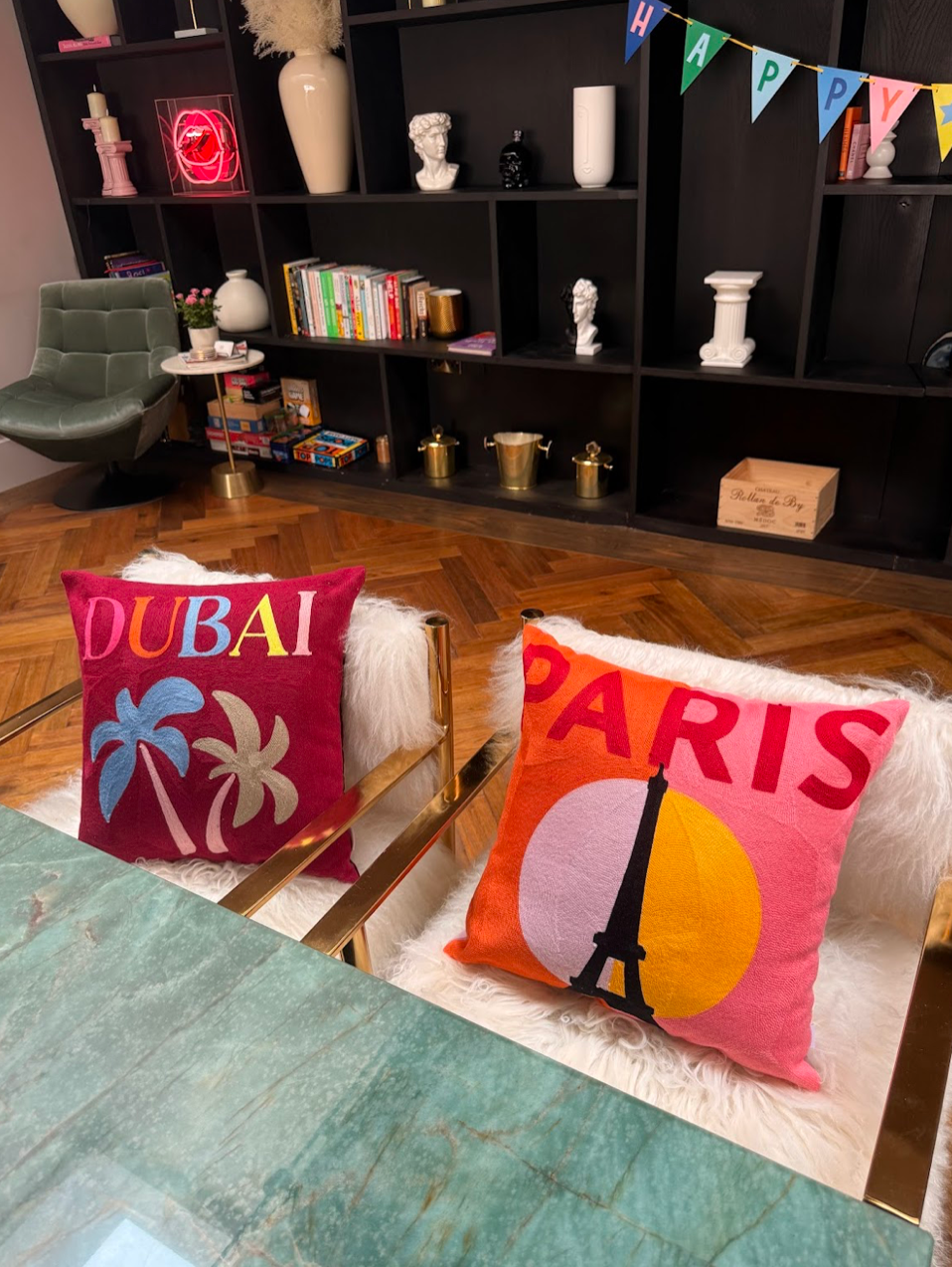The Pillow Drop - Dubai Needlepoint Cushion