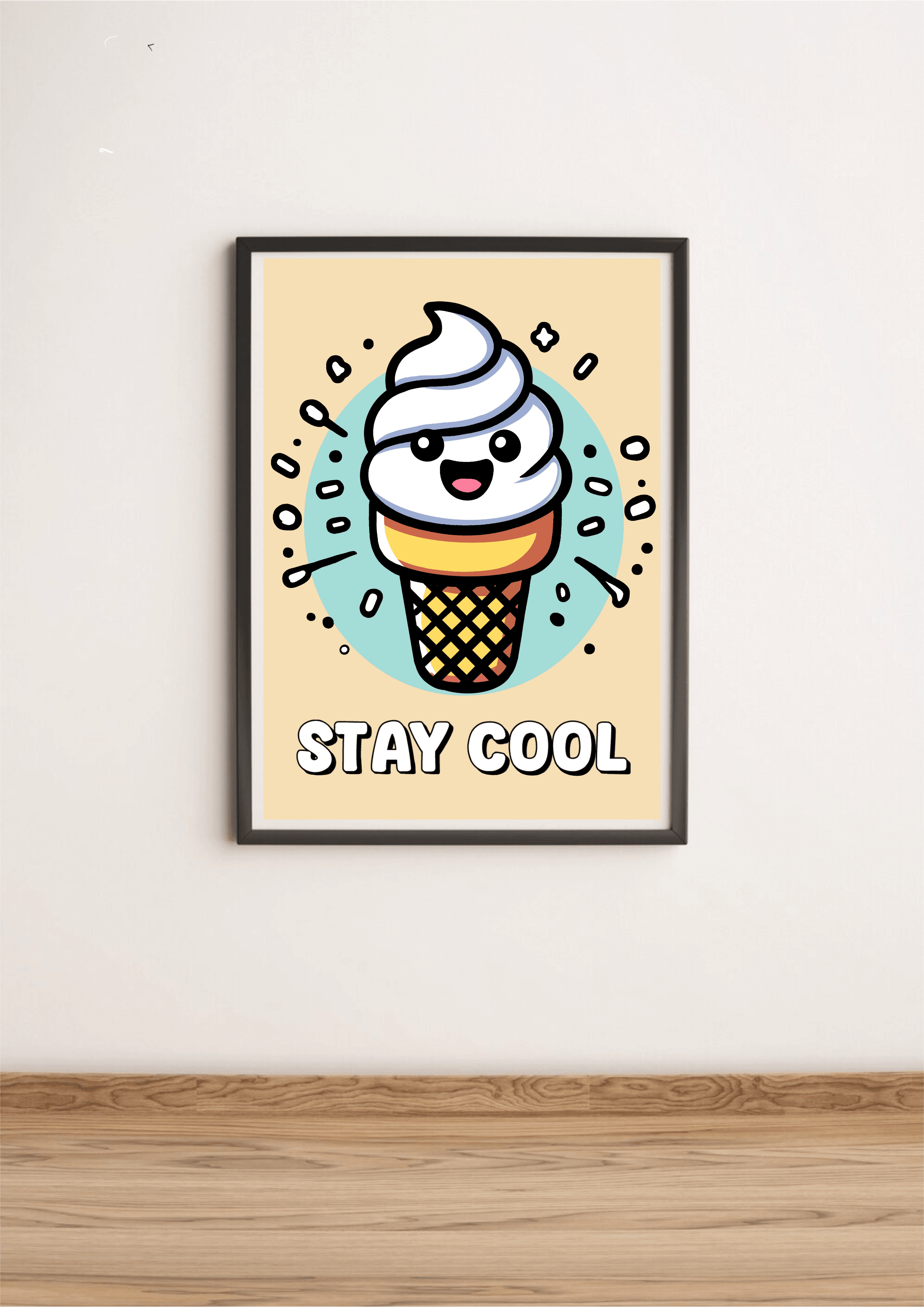 KEOLIX - Stay Cool Ice Cream Art Print – Fun Cartoon Poster
