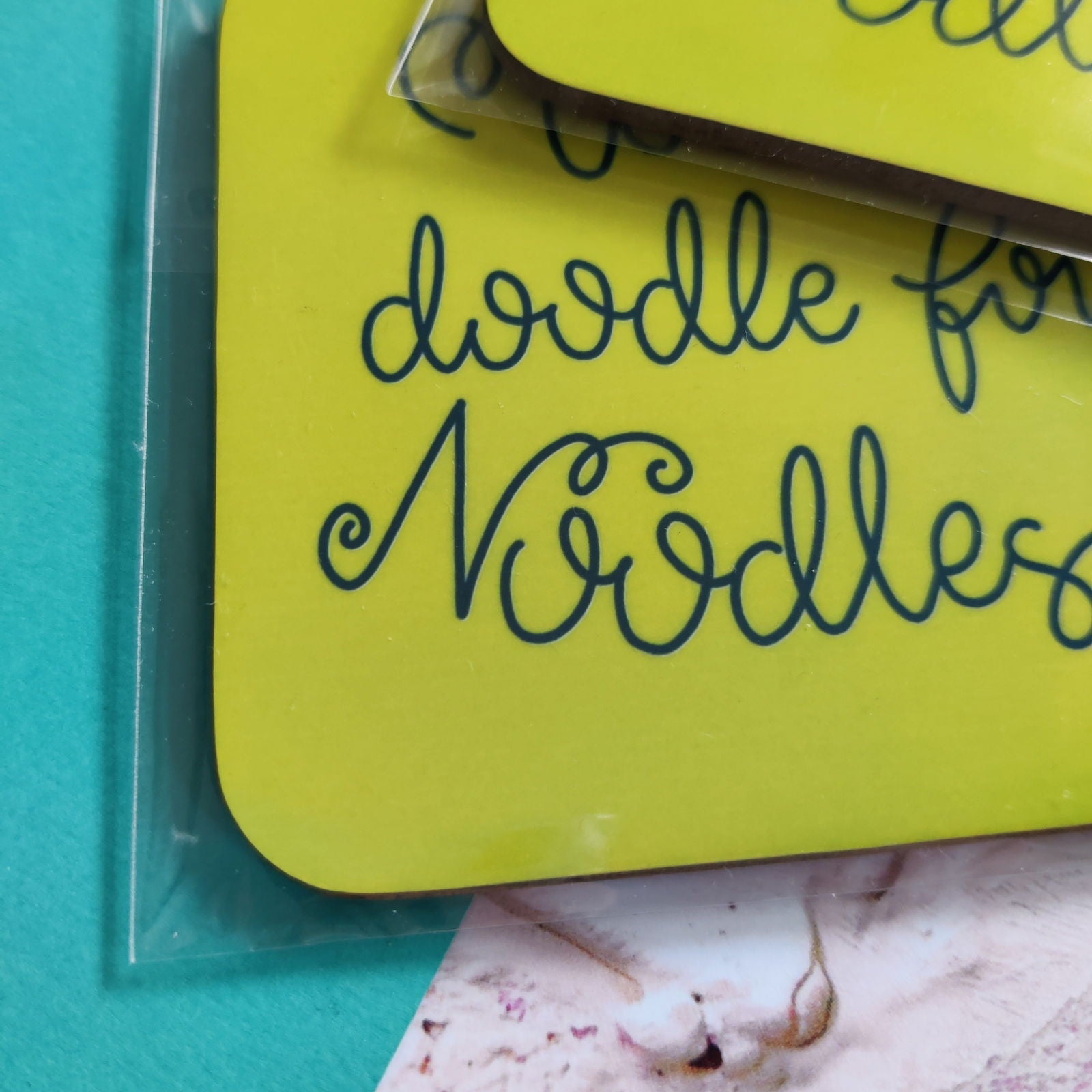 Fay Dixon Design - Will Doodle for Noodles Square Coaster