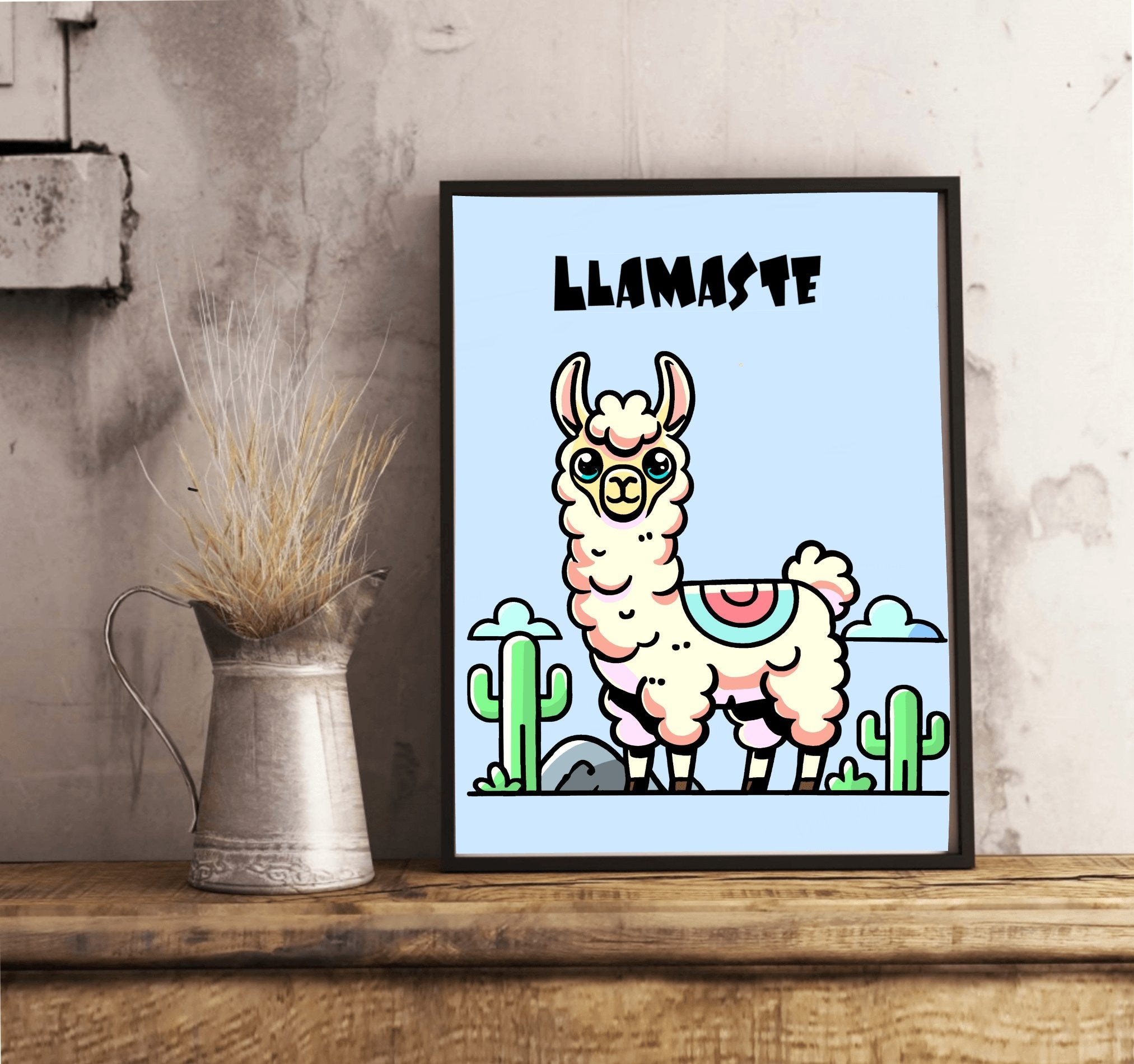 KEOLIX - Llamaste Yoga Llama Art Print – Funny & Peaceful Decor