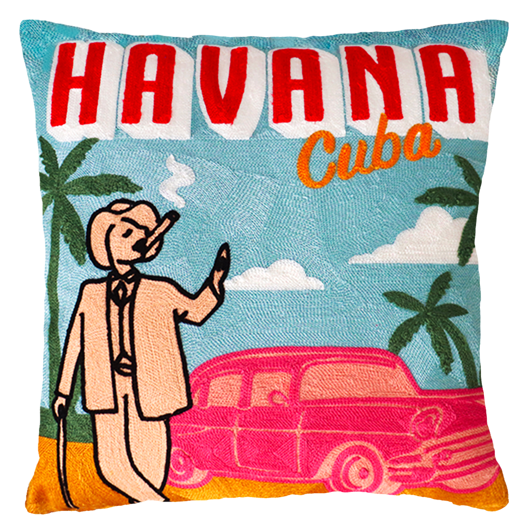 The Pillow Drop - Havana Needlepoint Cushion