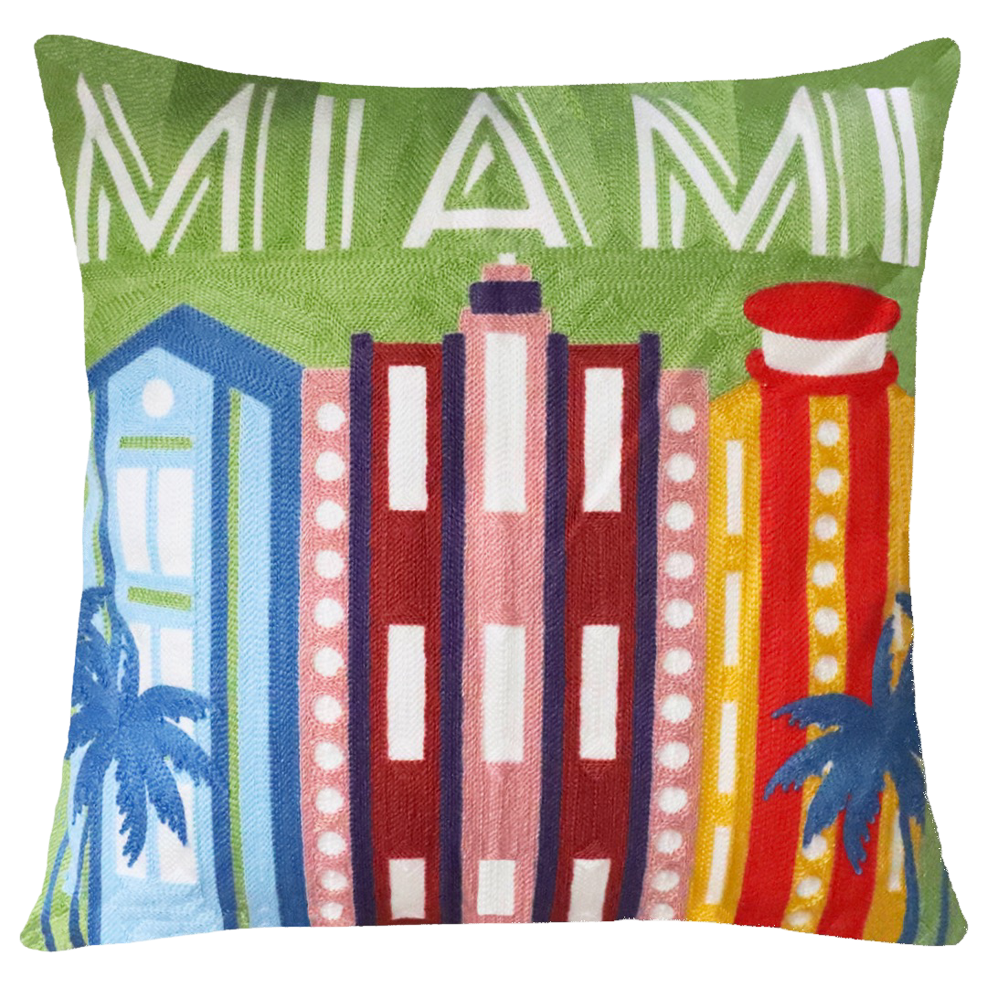The Pillow Drop - Miami Needlepoint Cushion