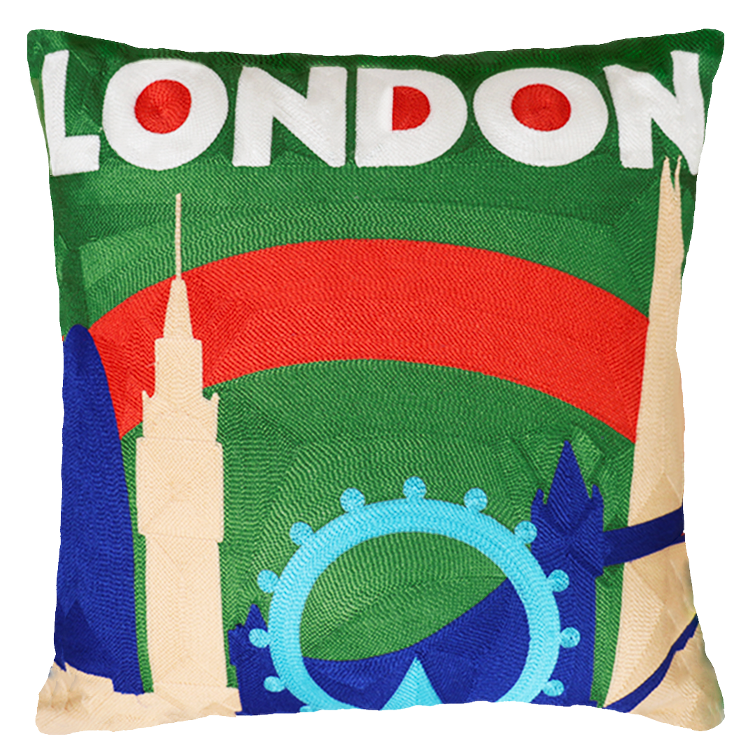 The Pillow Drop - London Needlepoint Cushion