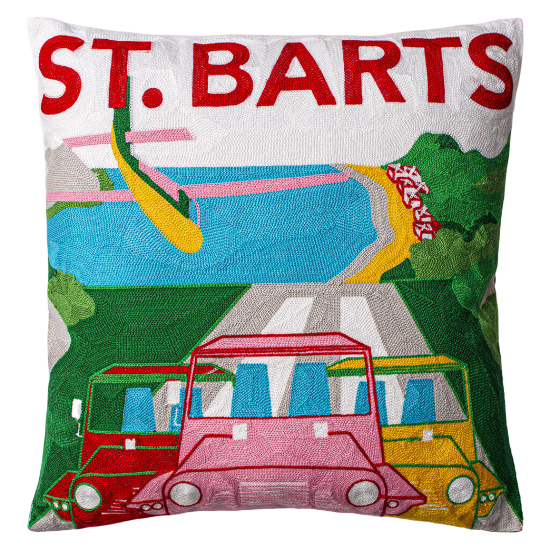 The Pillow Drop - St. Barts Needlepoint Cushion