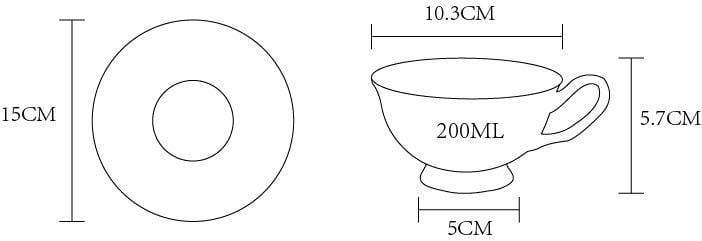 KitchBoom - Rosette Majesty Bone China Teacup and Saucer