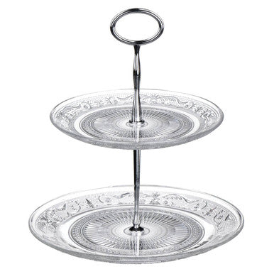 Molly Clear Glass 2 Tier Cake Stand