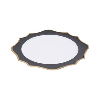 Dia Black And White Round Charger Plate