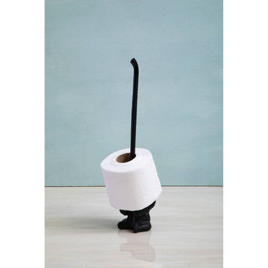 Fauna Black Metal Elephant Toilet Roll Holder
