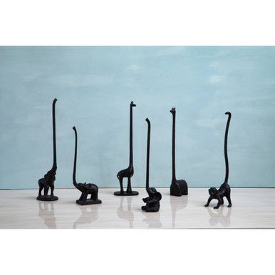 Fauna Black Metal Elephant Toilet Roll Holder