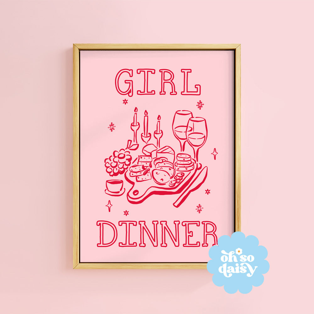 GIRL DINNER PINK PRINT