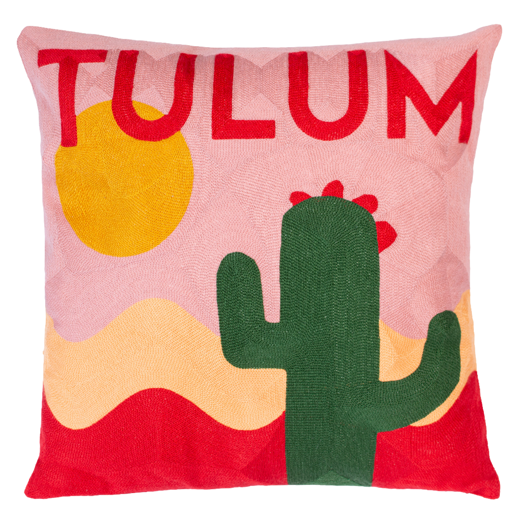 The Pillow Drop - Tulum Needlepoint Cushion