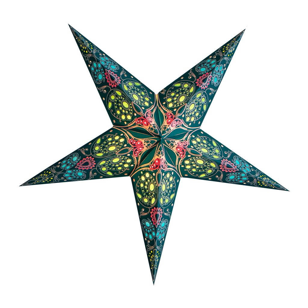 Paper Starlights - Damask Aquamarine
