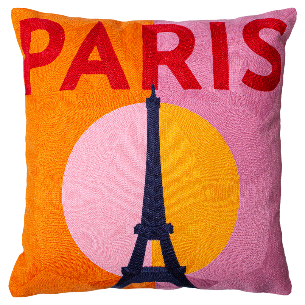 The Pillow Drop - Paris Needlepoint Cushion