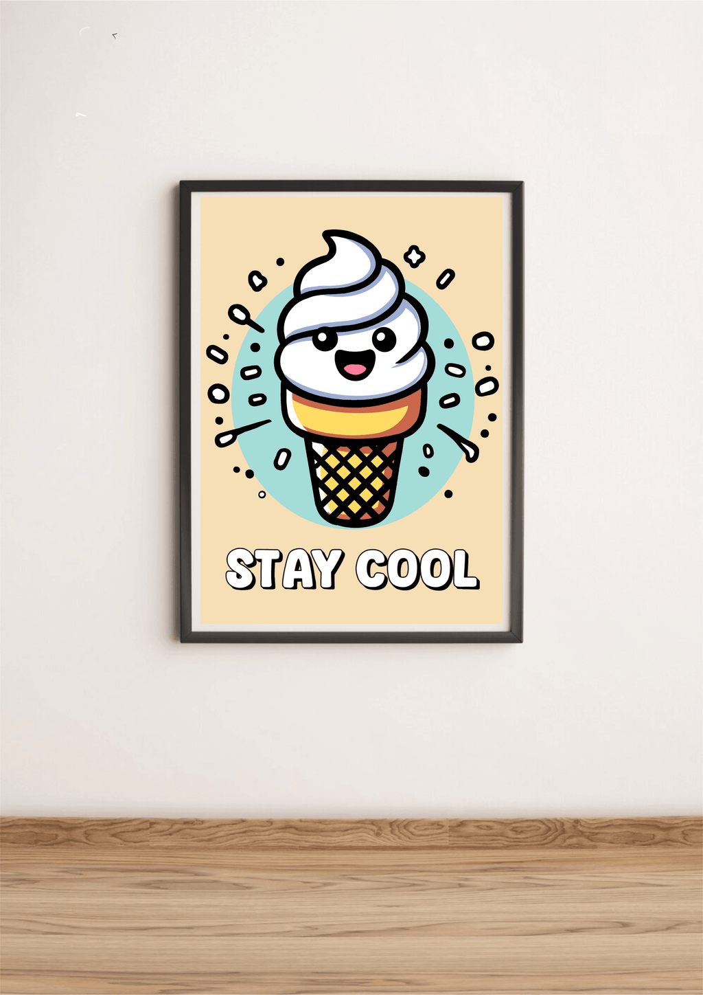 KEOLIX - Stay Cool Ice Cream Art Print – Fun Cartoon Poster