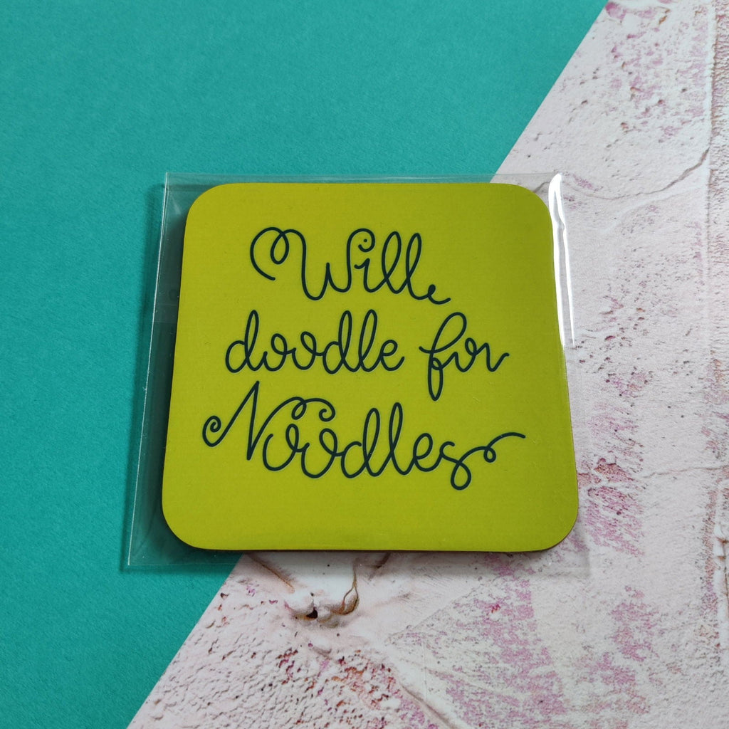 Fay Dixon Design - Will Doodle for Noodles Square Coaster