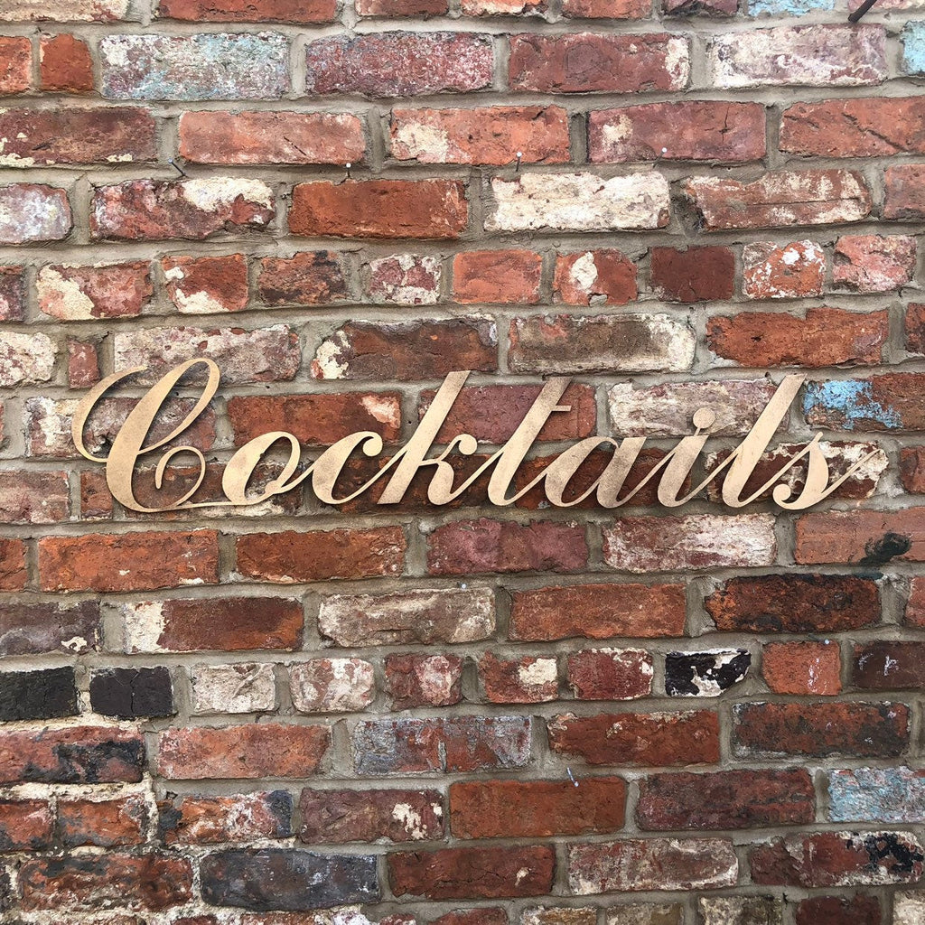 Rustic Warehouse Norkfolk - Distressed Gold Cocktails Sign
