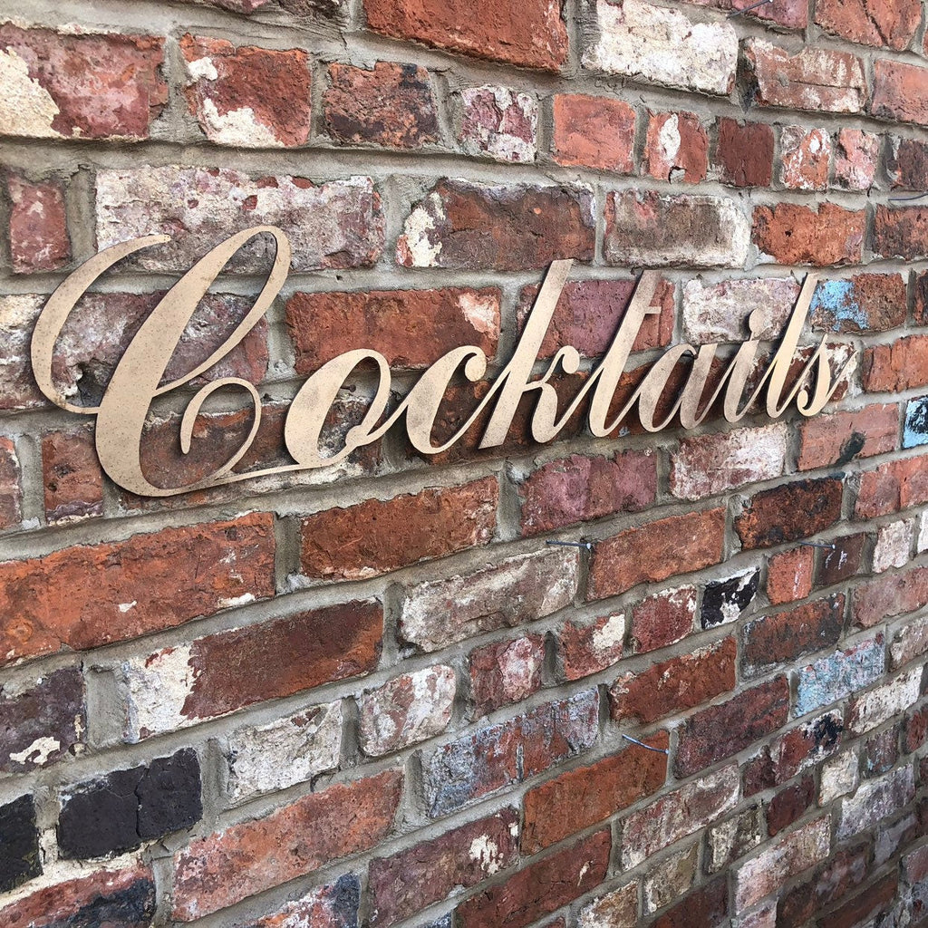 Rustic Warehouse Norkfolk - Distressed Gold Cocktails Sign