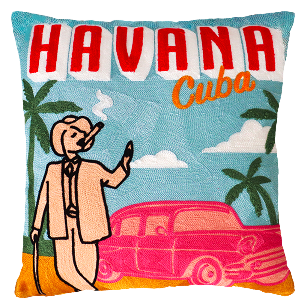 The Pillow Drop - Havana Needlepoint Cushion