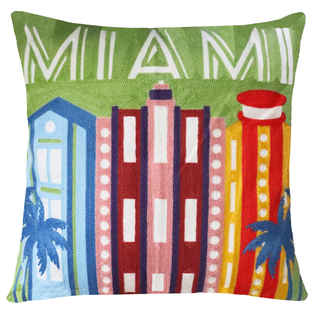 The Pillow Drop - Miami Needlepoint Cushion