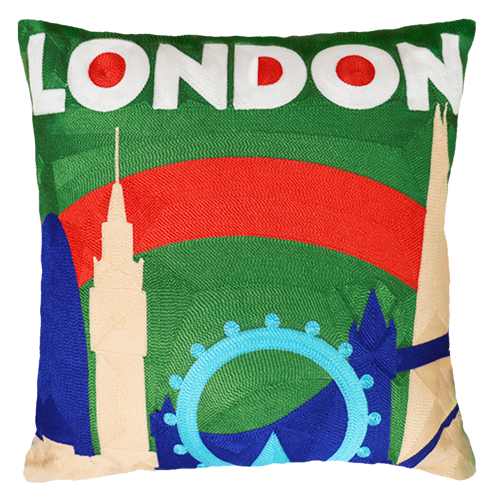 The Pillow Drop - London Needlepoint Cushion