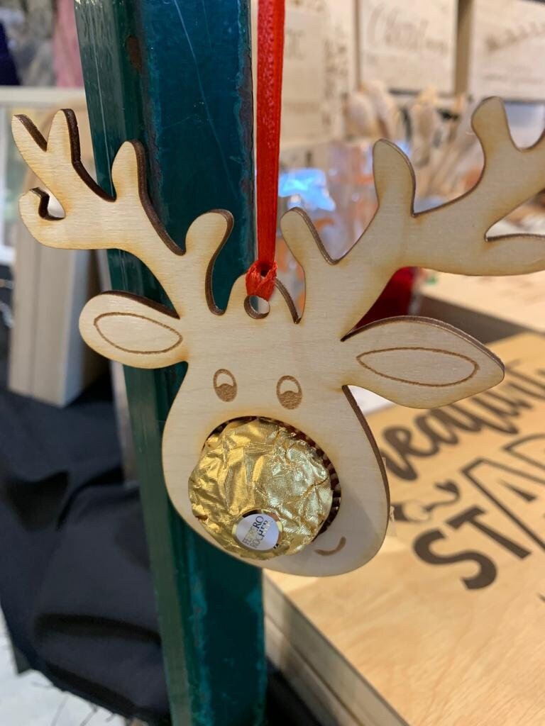 Reindeer Christmas Chocolate Holder Decoration