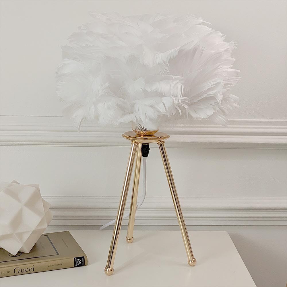 Sara Gold Tripod Feather Table Lamp